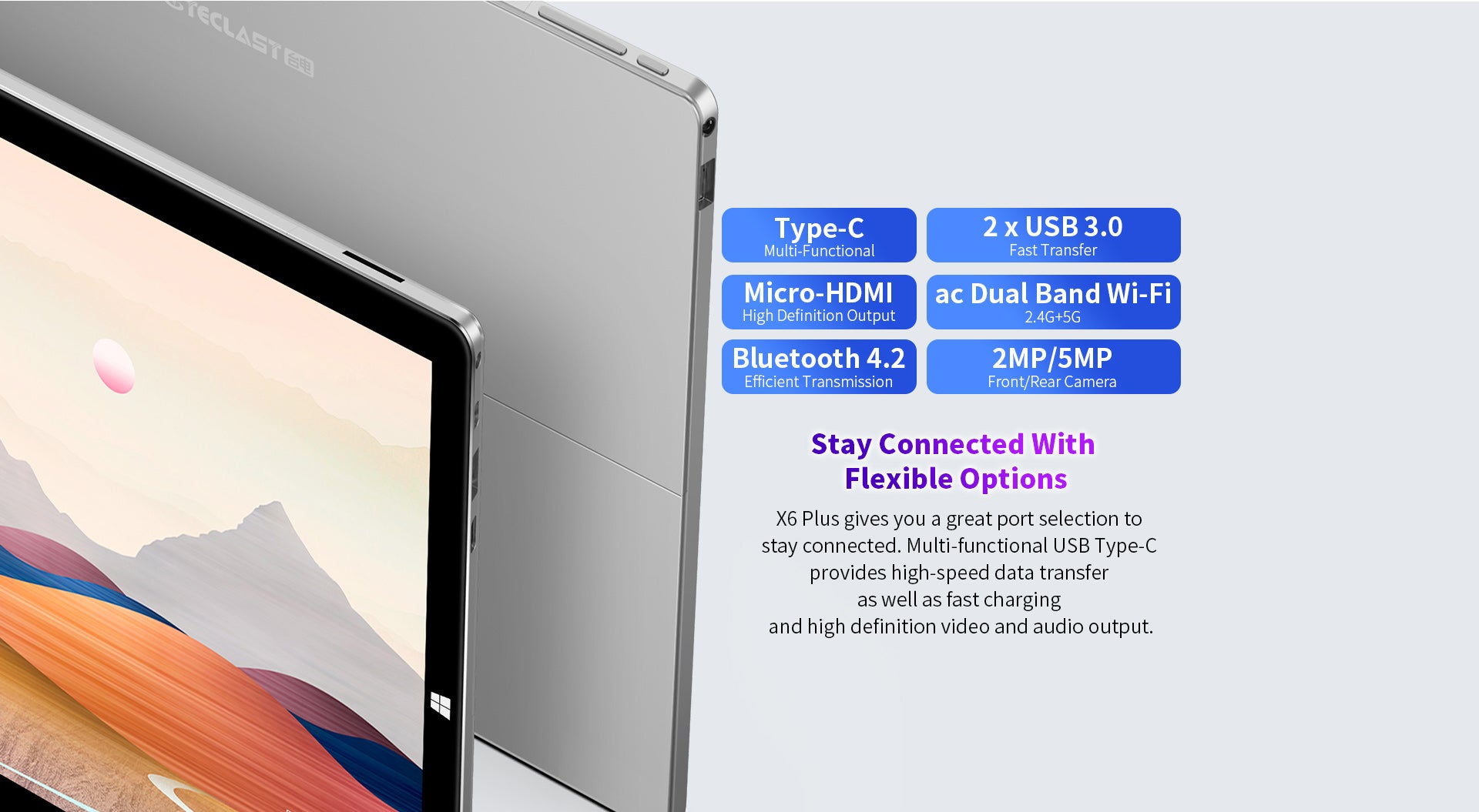 Tablette tactile Teclast Tablette X6 Plus écran tactile 12.6 pouces Windows  10 Intel Gemini 8 Go de RAM 256 Go SSD